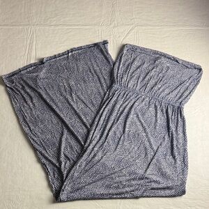 Joie Women's Blue White Pattern Strapless Stretch Side Slit Maxi Dress